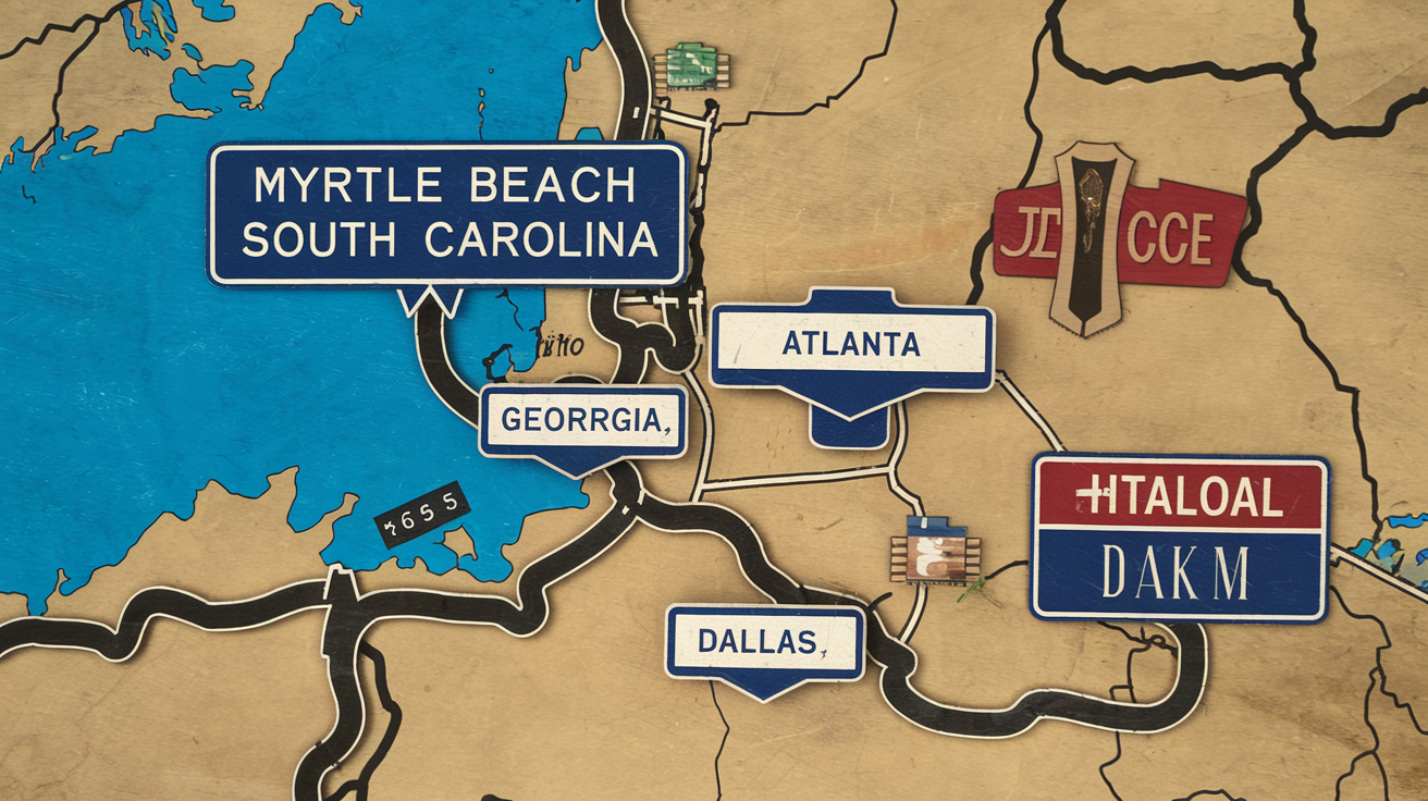 Distance from Myrtle Beach SC to Houston TX & Travel Tips