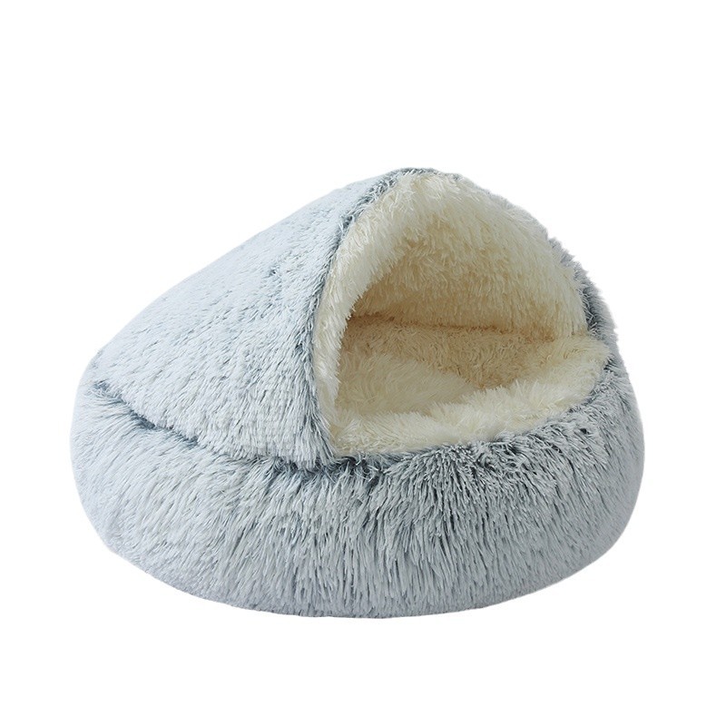 Flauschiges Katzenbett, rund, wärmend