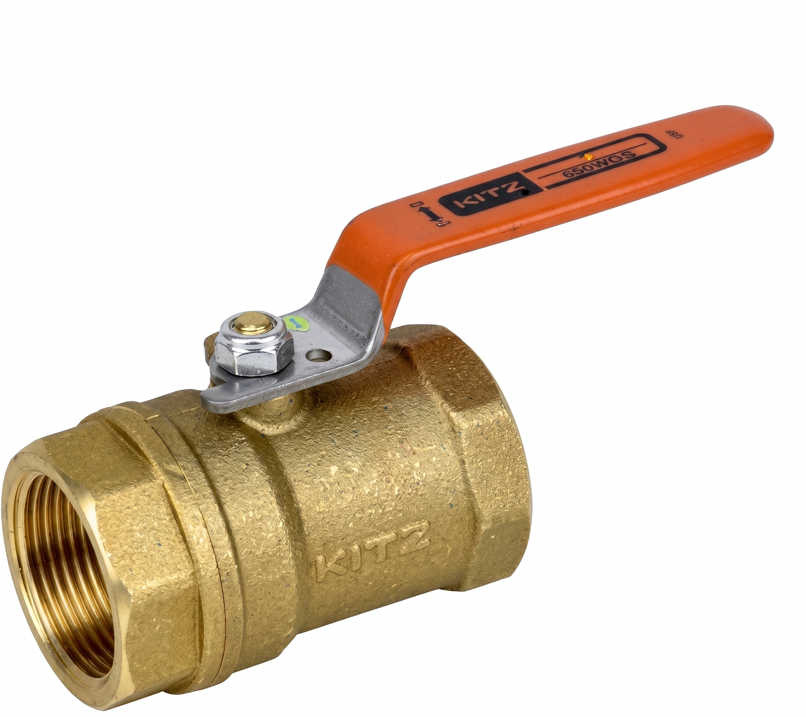 บอลวาล์วทองเหลือง KITZ 400T 1/4" (ด้ามส้ม)