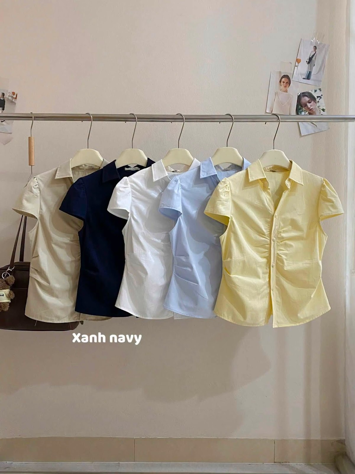 Áo sơ mi ngăn tay nút nhíu ngực XONXEN SHOP A805
