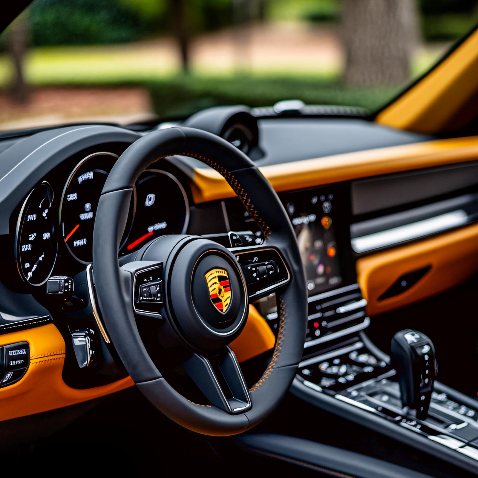 Download Porsche Interior, Car Dashboard, Luxury Car, Vehicle Interior 2K iPhone