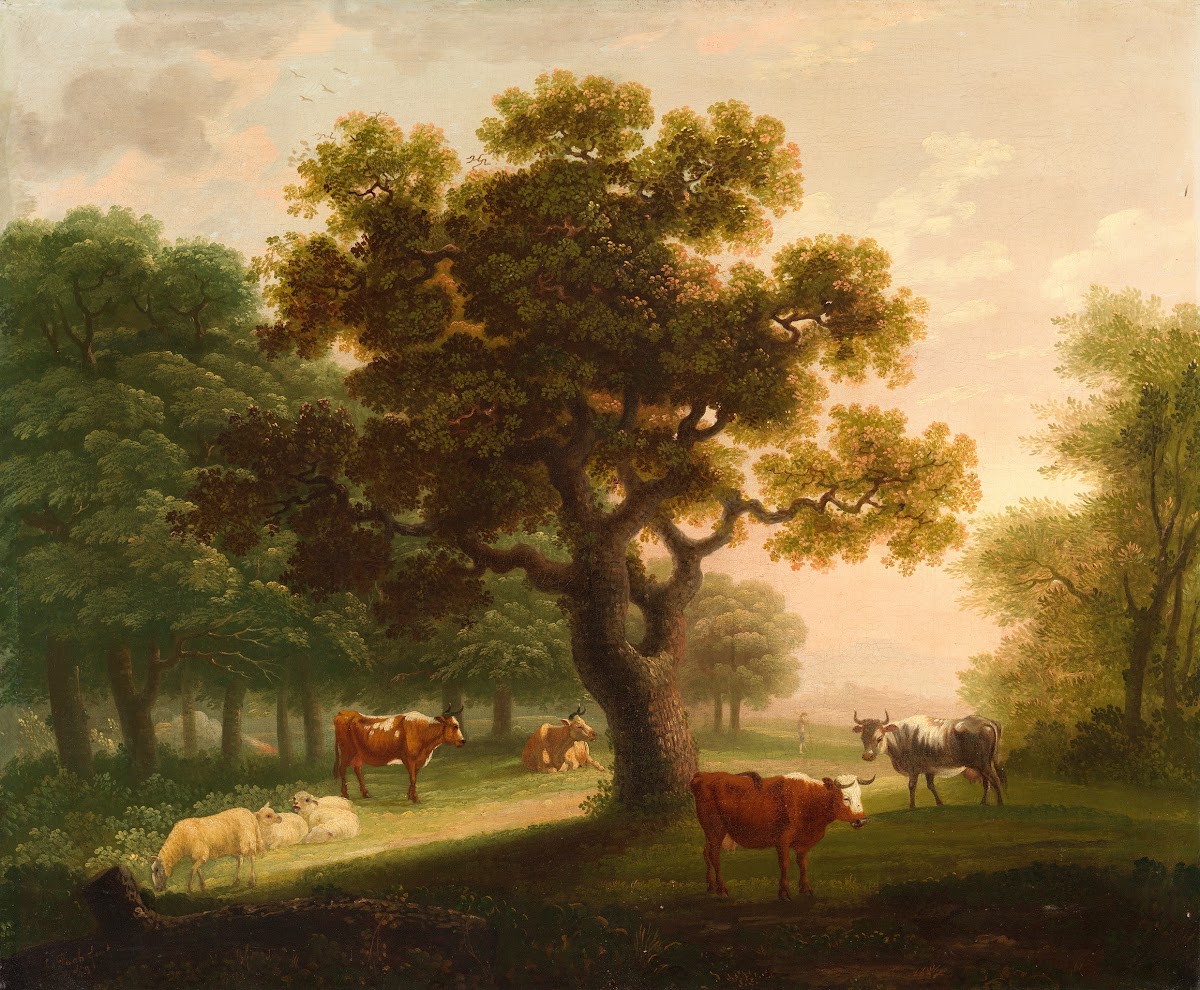 Landscape with Cattle Sheep and Distant Figure 1759