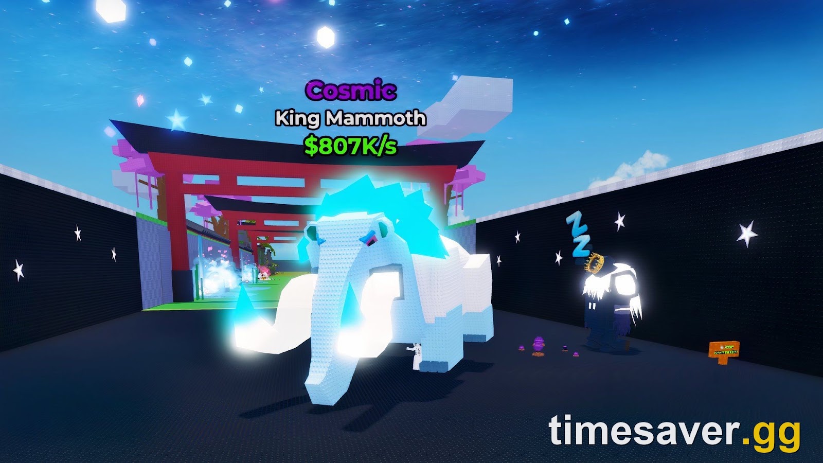 A Cosmic-tier pet in Steal An Egg showing its live money-per-second income above its head