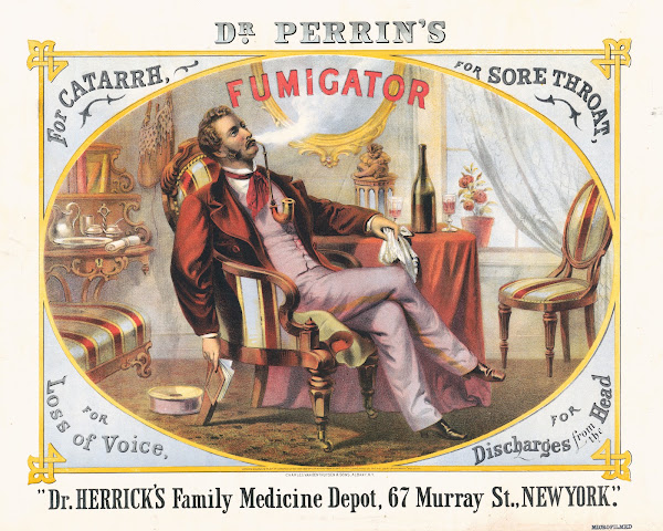 Dr Perrins fumigator For catarrh for sore throat for loss of voice for discharge