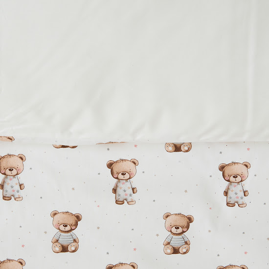 Children's bedding set 4 el Twins Satin Limited Nighty Bears light beige