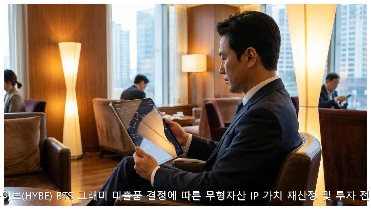 하이브(HYBE) BTS 그래미 미출품 결정에 따른 무형자산 IP 가치 재산정 및 투자 전략 핵심 안내 및 분석 인포그래픽 (2)