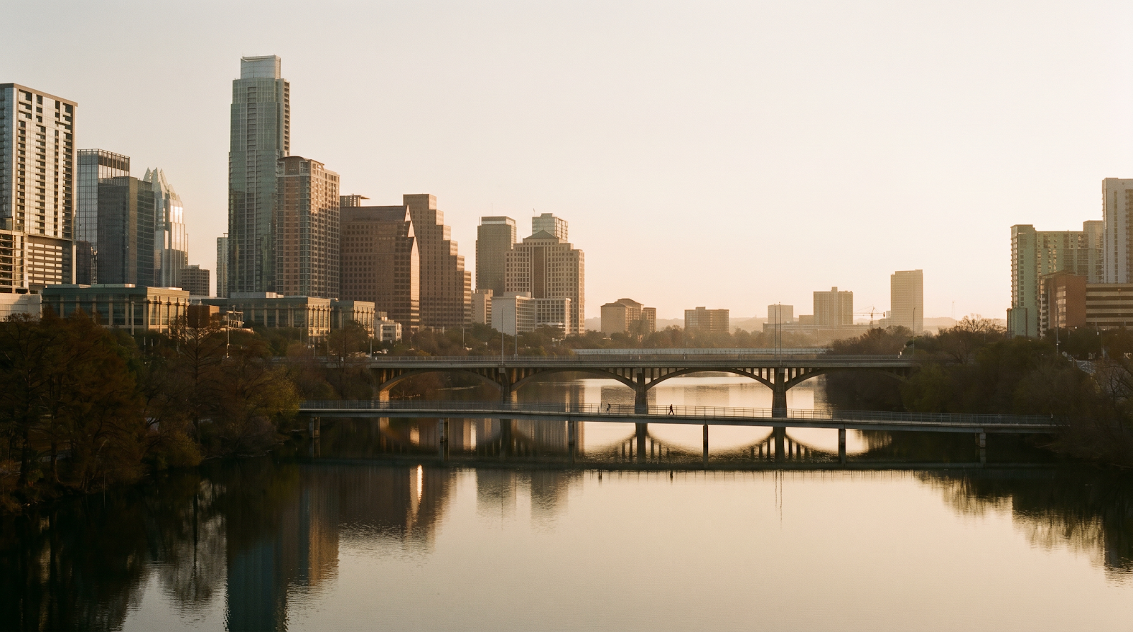 The Austin skyline over Lady Bird Lake