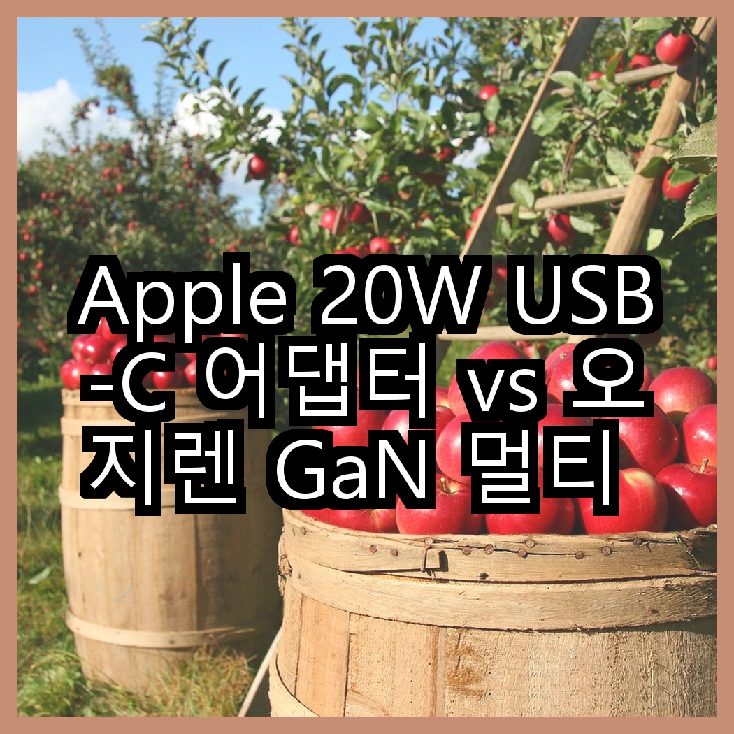 Apple 20W USB-C 어댑터 vs 오지렌 GaN 멀티 플러그 어댑터, 어떤 선택이 더 스마트할까? 썸네일