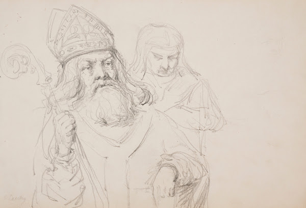 Portret świętego  szkic