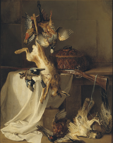 Still Life with a Rifle Hare and Bird 1720