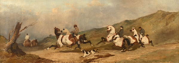 Entraînement de chevaux de course en camail