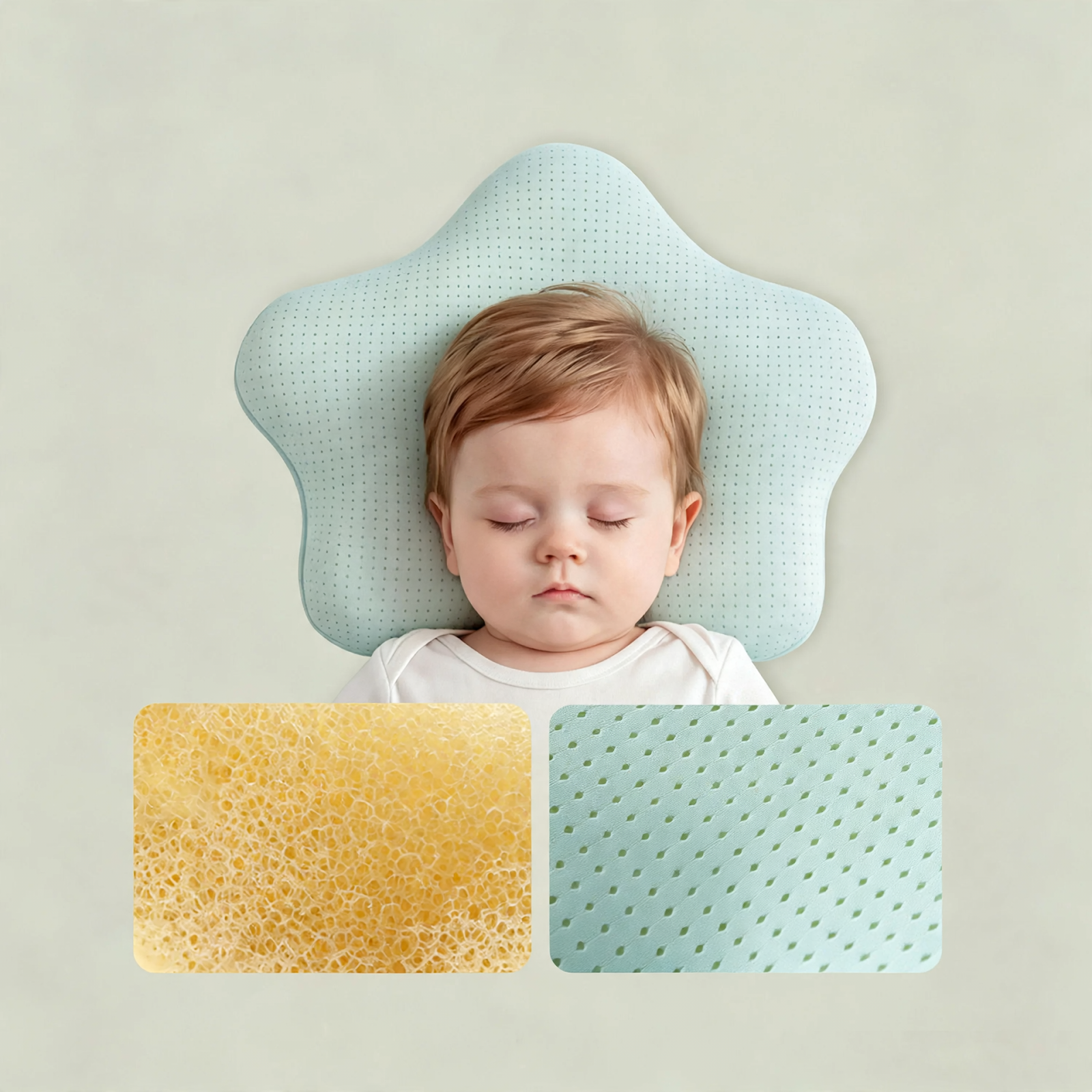 Ergonomisches Baby-Kopfkissen aus Memory-Schaum