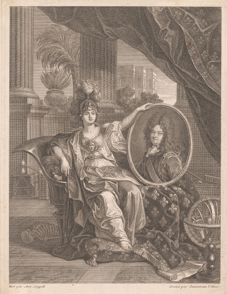 Portrait Of Louis XIV Held Up By Minerva