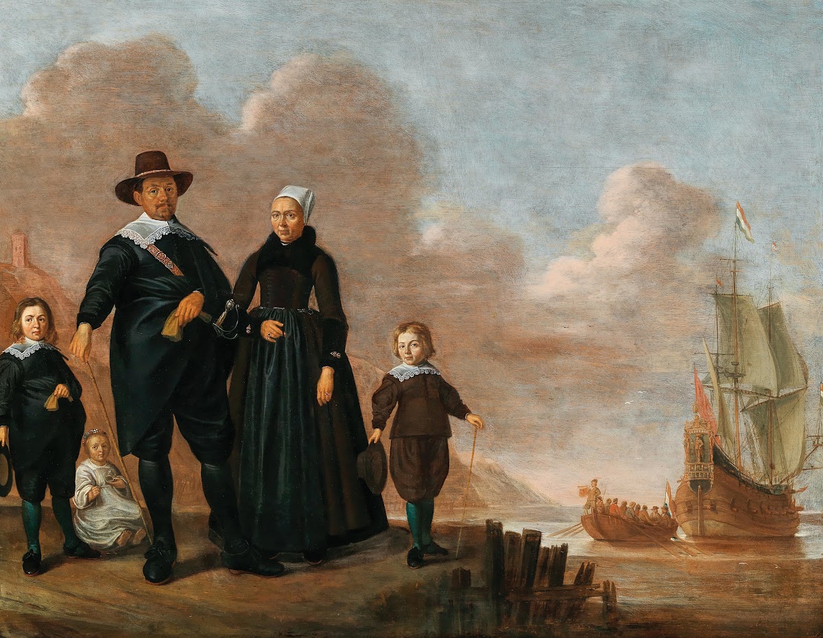 Portrait of a family said to be Dirk Janssen Bol and his wife Marritge Claesdr w