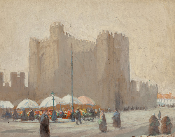 Belgian Flower Vendors Gravensteen Castle Gent Belgium 1902