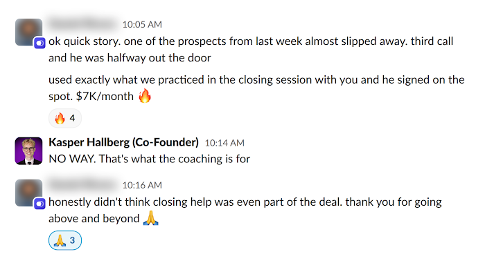 Client message in Slack