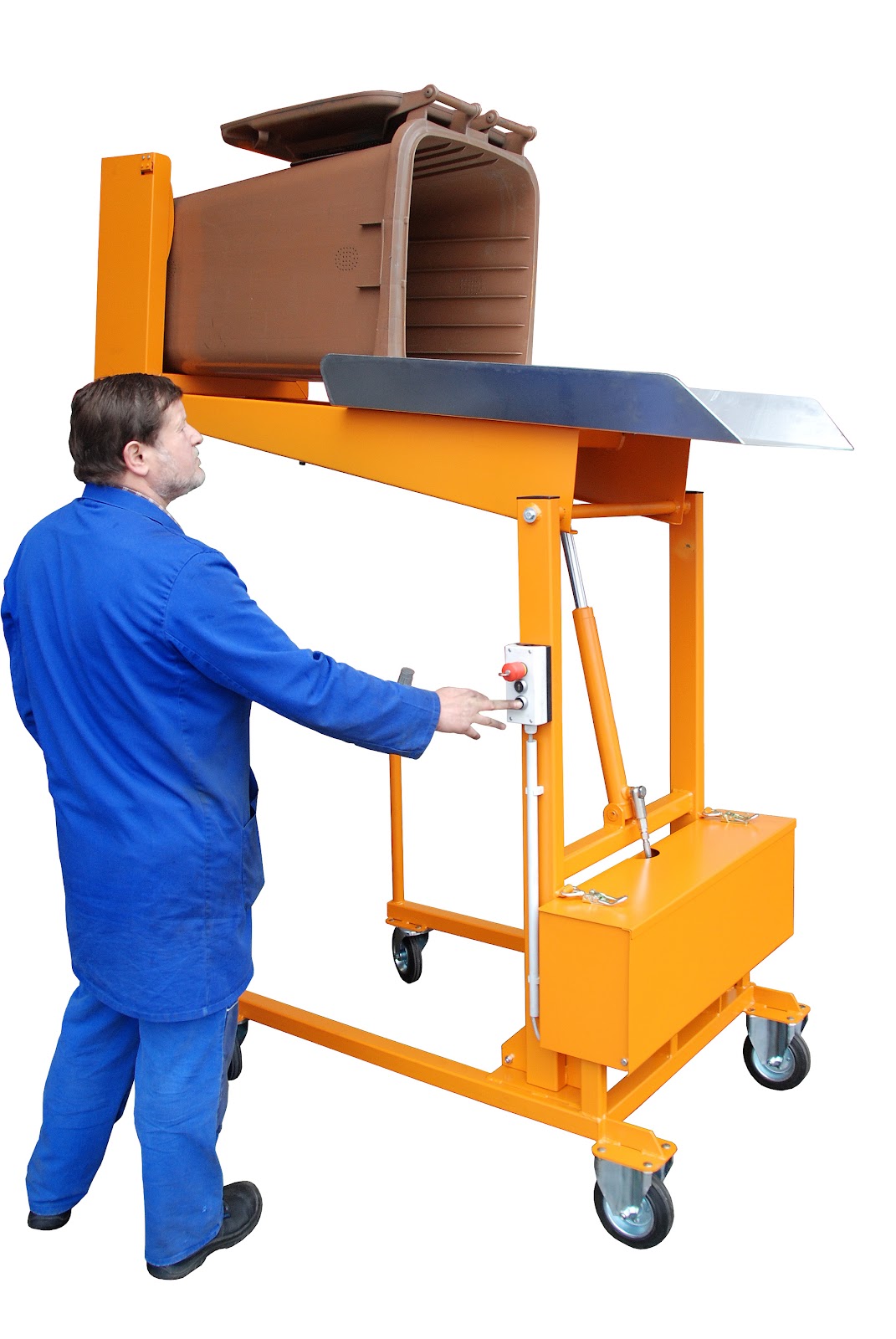 Afvalcontainer-Kiepstation MKS-12V, gelakt, Resedagroen