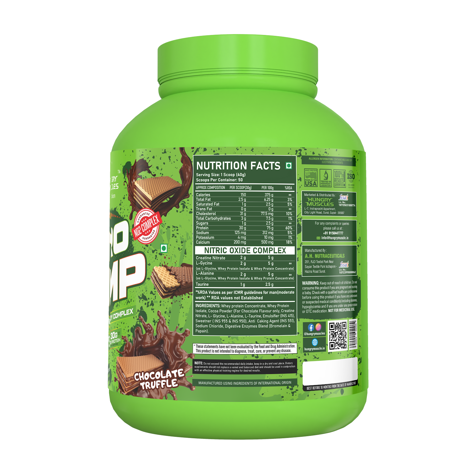 Hungry Muscles Nitro Pump — Chocolate Truffle, 2 KG