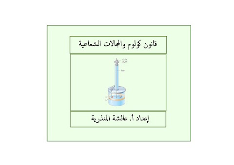شرح درس قانون كولوم والمجالات الشعاعية - إعداد عائشة المنذرية - فيزياء الصف 12 الفصل 1