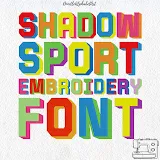Stitch photo 1 of the Tourney Shadow Embroidery Font embroidery design