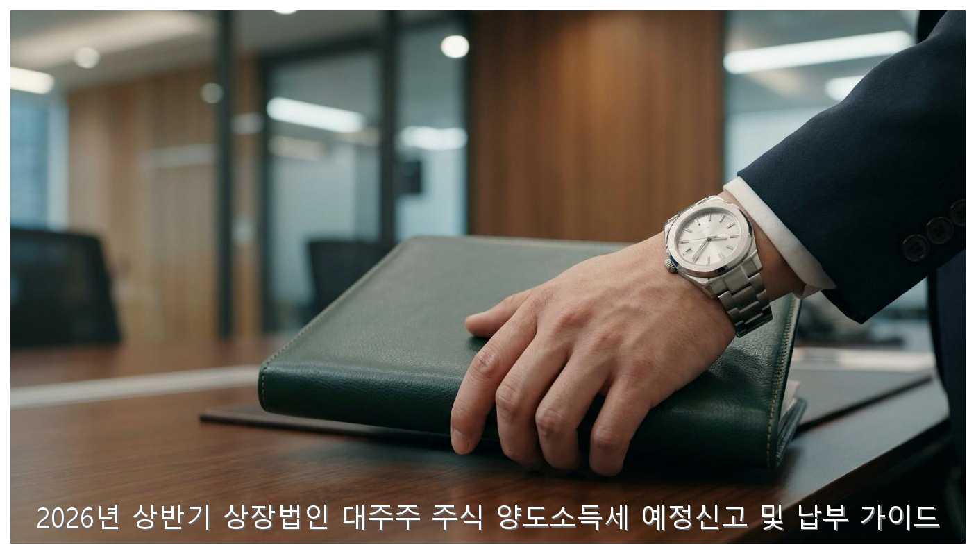2026년 상반기 상장법인 대주주 주식 양도소득세 예정신고 및 납부 가이드 핵심 안내 및 분석 인포그래픽 (2)