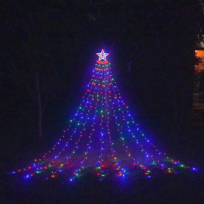 LED-Sternen-Wasserfall-Lichterkette