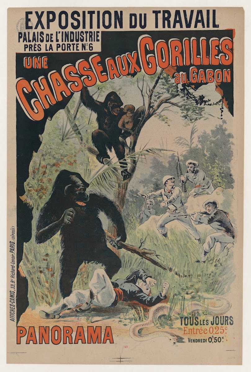 Exposition du travail Palais de lindustrie Une chasse aux gorilles au gabon pano