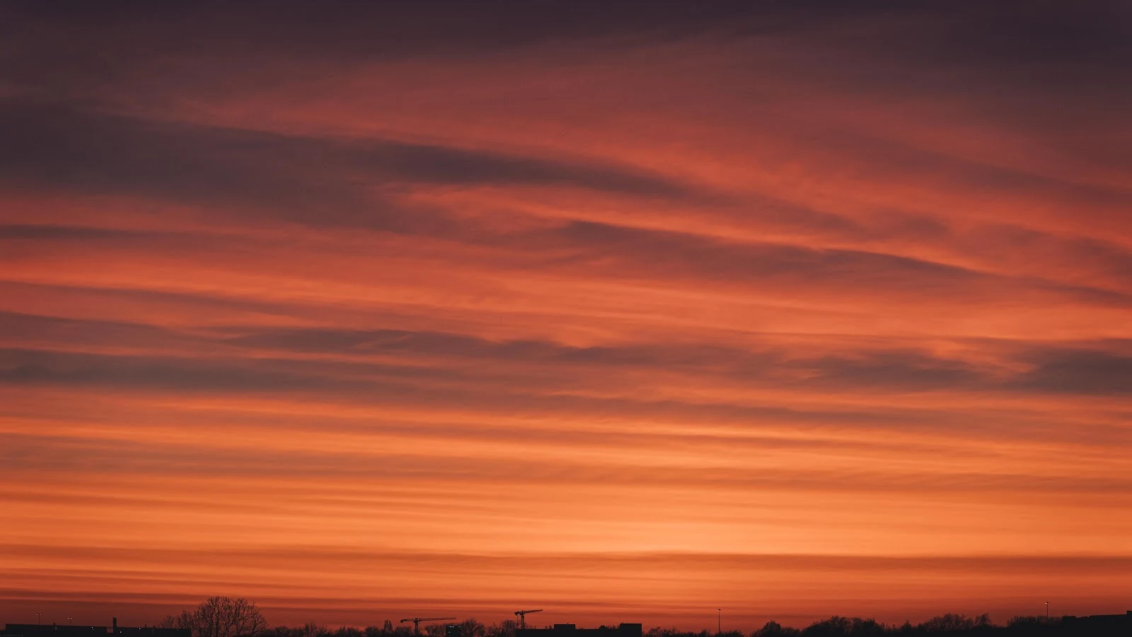 Vibrant Orange Sunset Sky - Landscape Photography 5K Wallpaper (6016x3384)