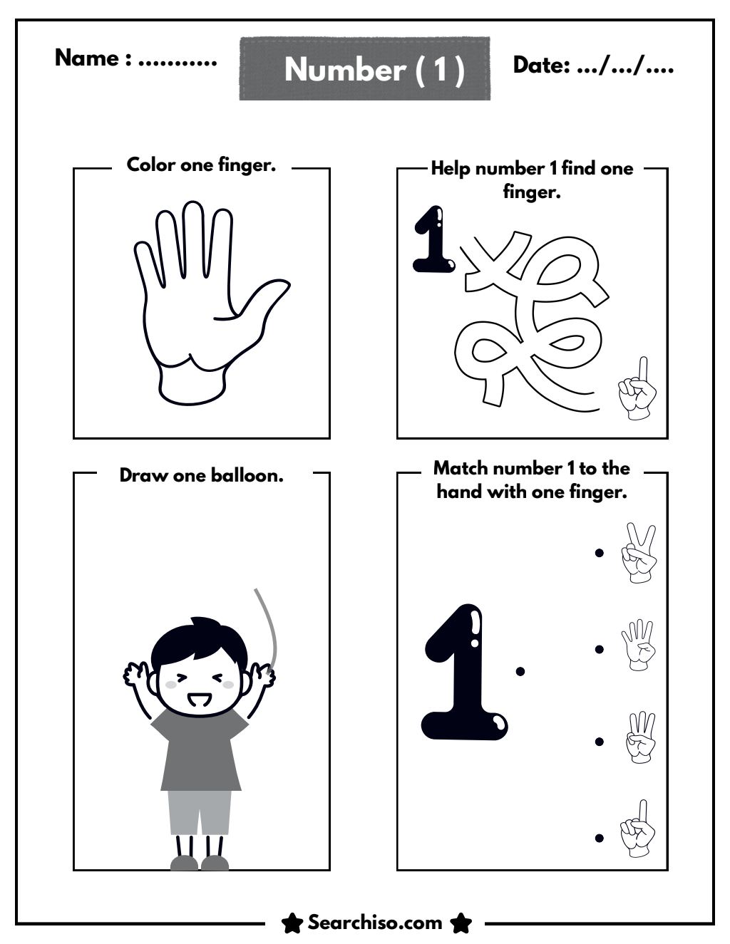 Foundations of One: Early Numeracy Worksheets PDF printable