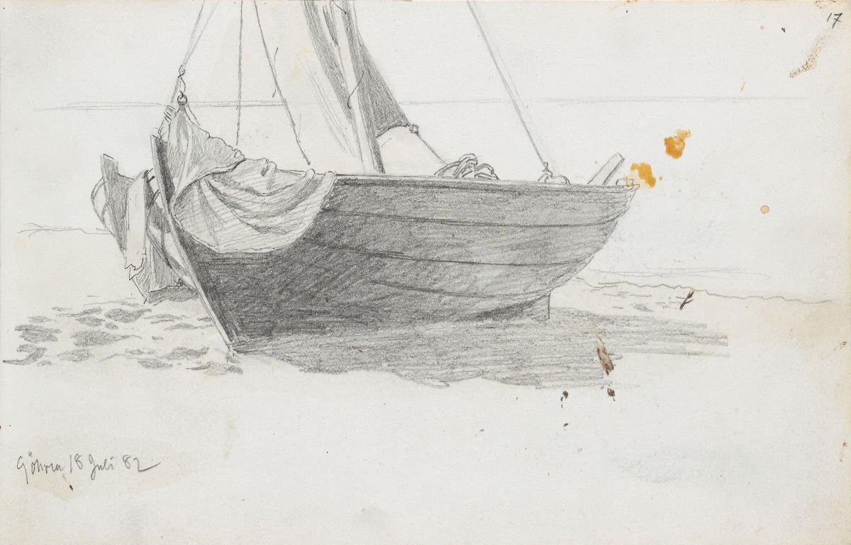 Båt på stranden Göhren 1882