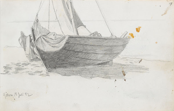 Båt på stranden Göhren 1882