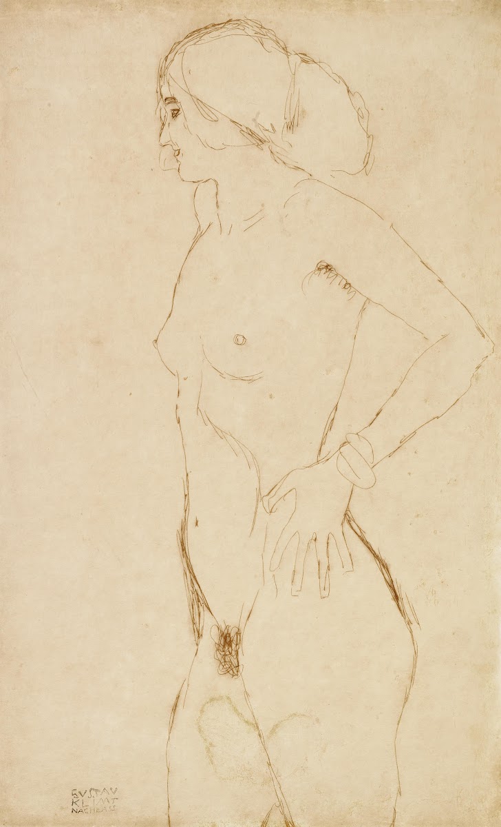 Standing nude girl facing left 1910