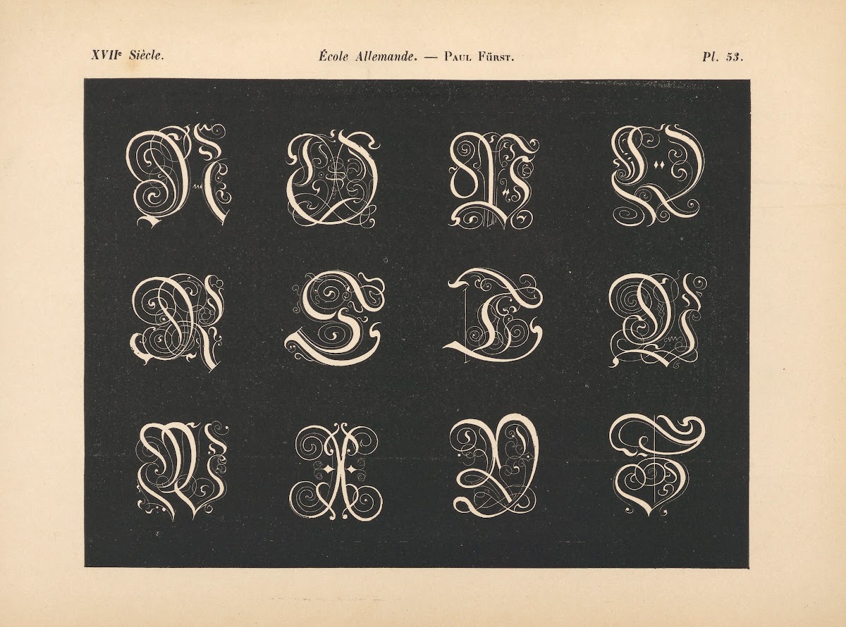 École Allemande  Paul Fürst  Alphabet dinitiales gothiques 1895