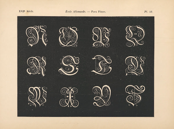 École Allemande  Paul Fürst  Alphabet dinitiales gothiques 1895