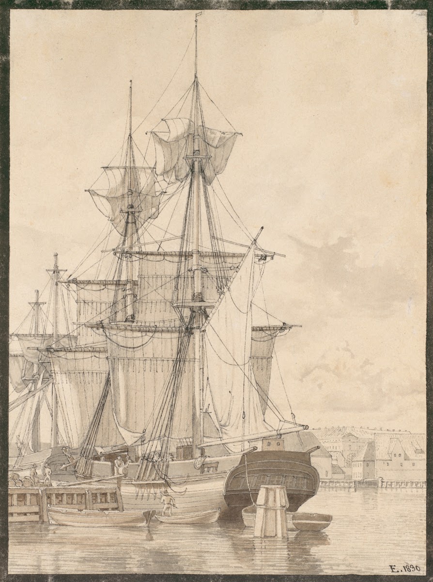 Sailing Vessels at Wilders Plads Copenhagen 1830