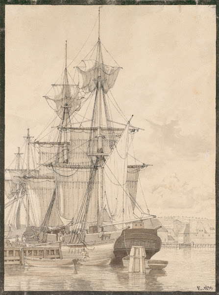 Sailing Vessels at Wilders Plads Copenhagen 1830