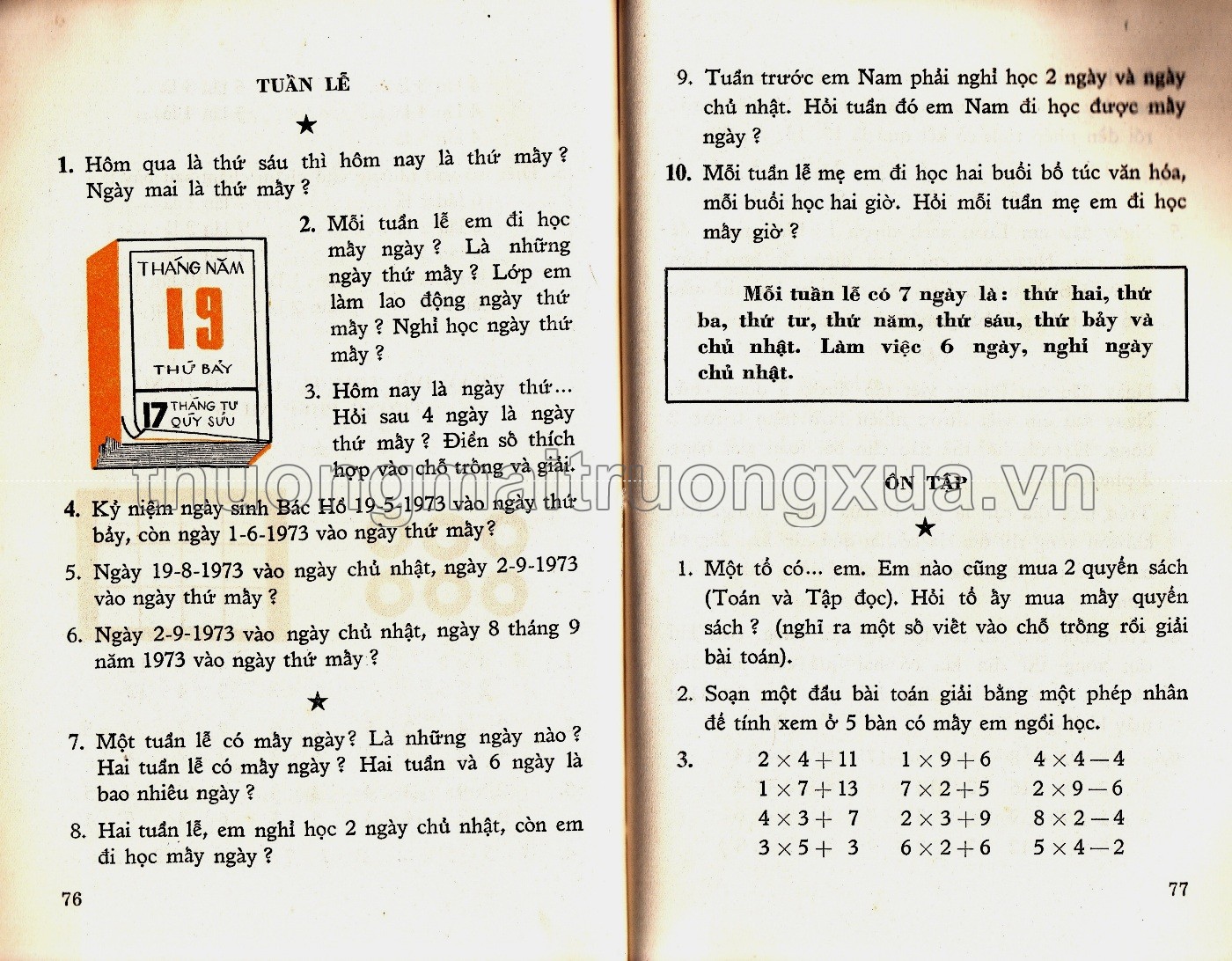 Toán lớp 2 phổ thông (1973) - Trang 135