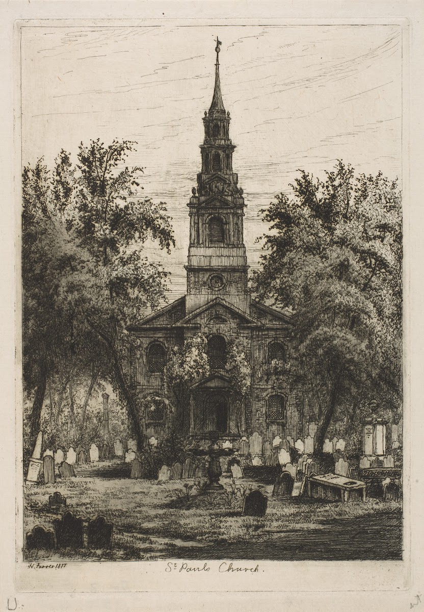 St Pauls Chapel New York from Scenes of Old New York 1870
