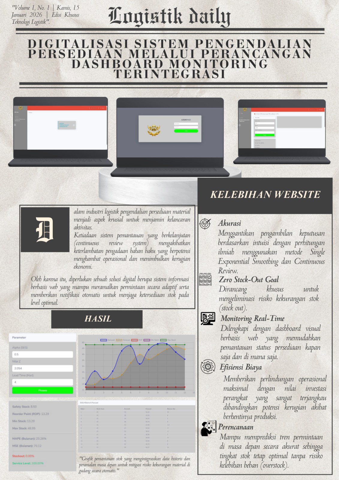 PERANCANGAN SISTEM PERSEDIAAN DAN DASHBOARD MONITORING UNTUK MENJAMIN KETERSEDIAAN