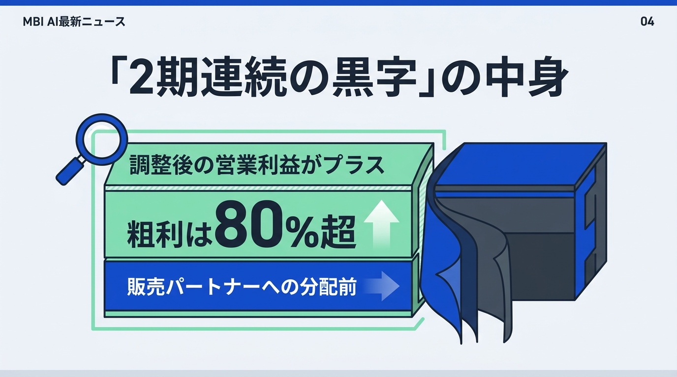 「2期連続の黒字」が指しているもの