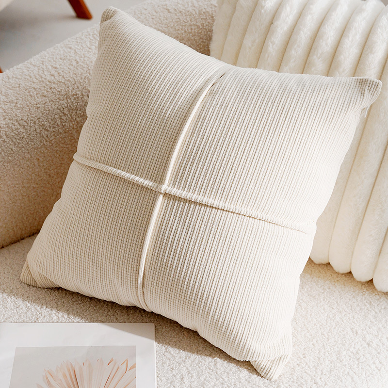 Decorative Cushion Jacquard, Cream and Black