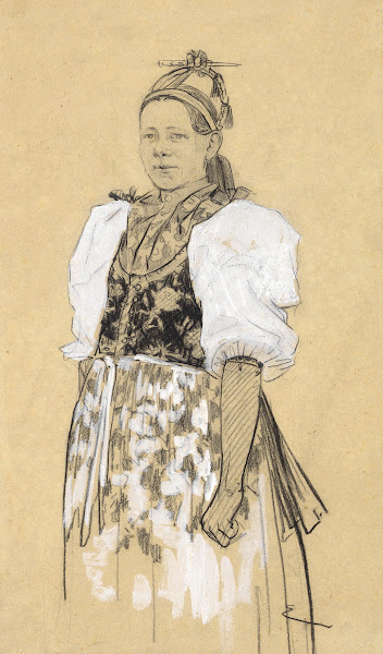 Romanian woman in national costume 1900