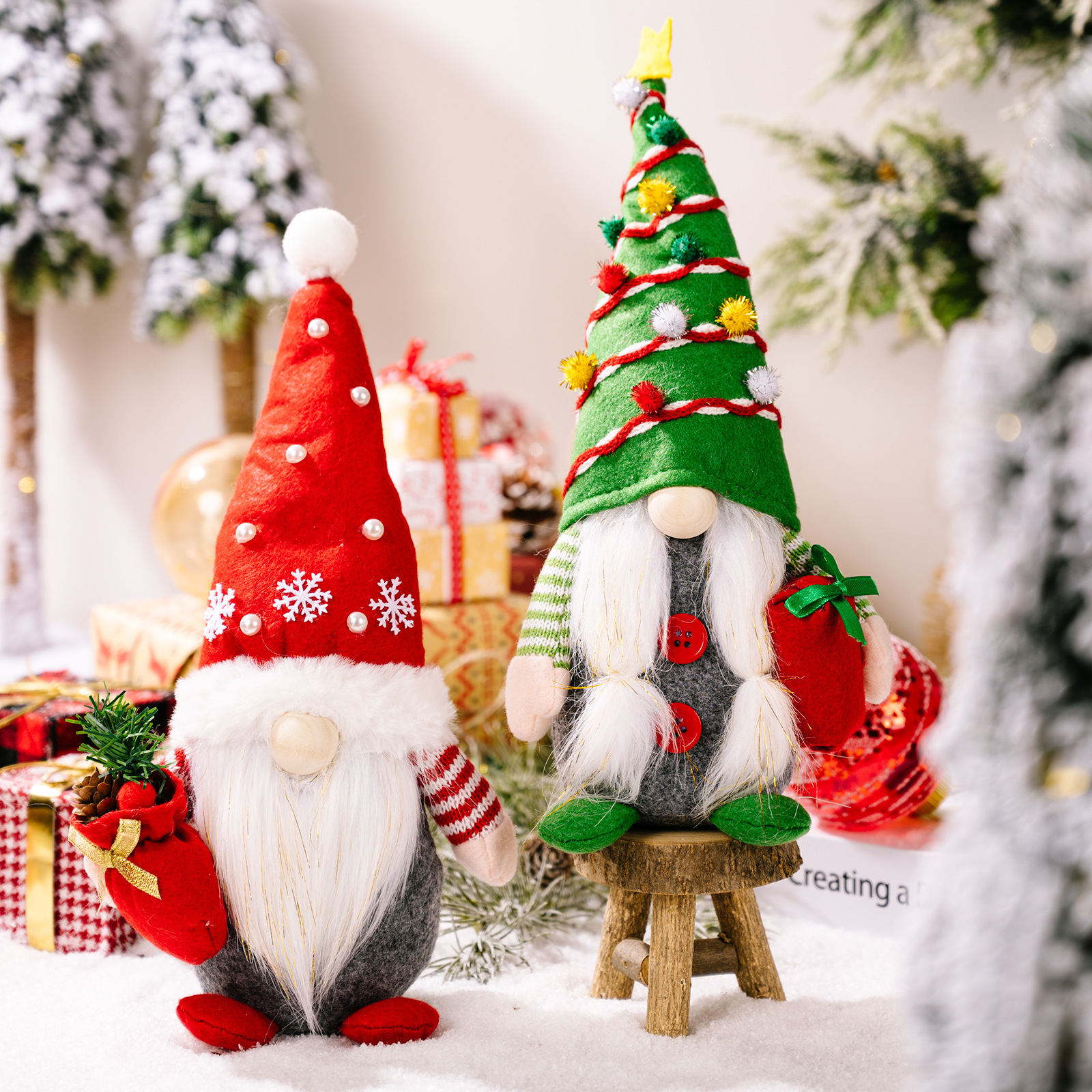 Christmas Gnome with Gift, 30 cm