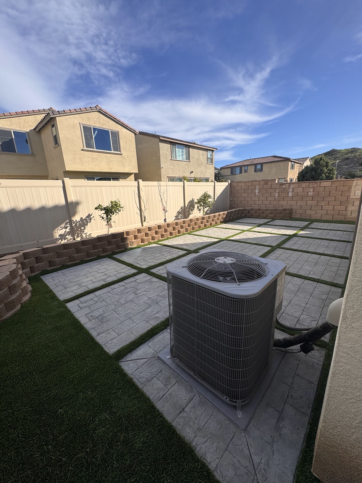 Modern concrete patio