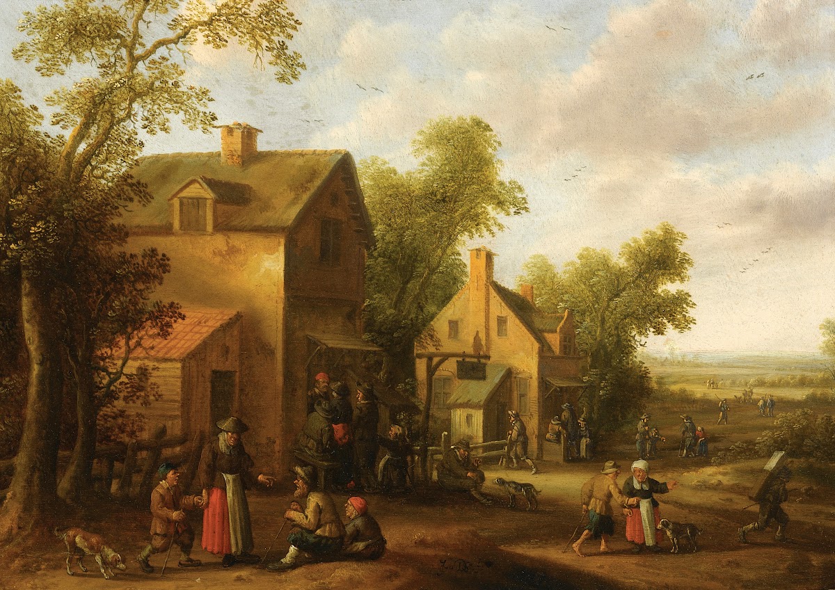 Village Scene With Peasants