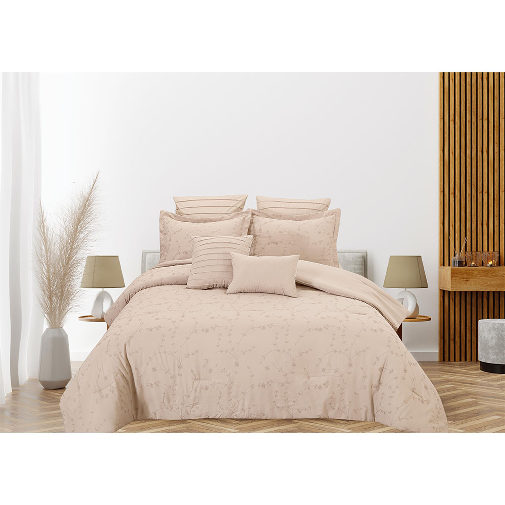Set de edredón queen de poliéster The Highline Loft™ Maison color lino, 7 piezas
