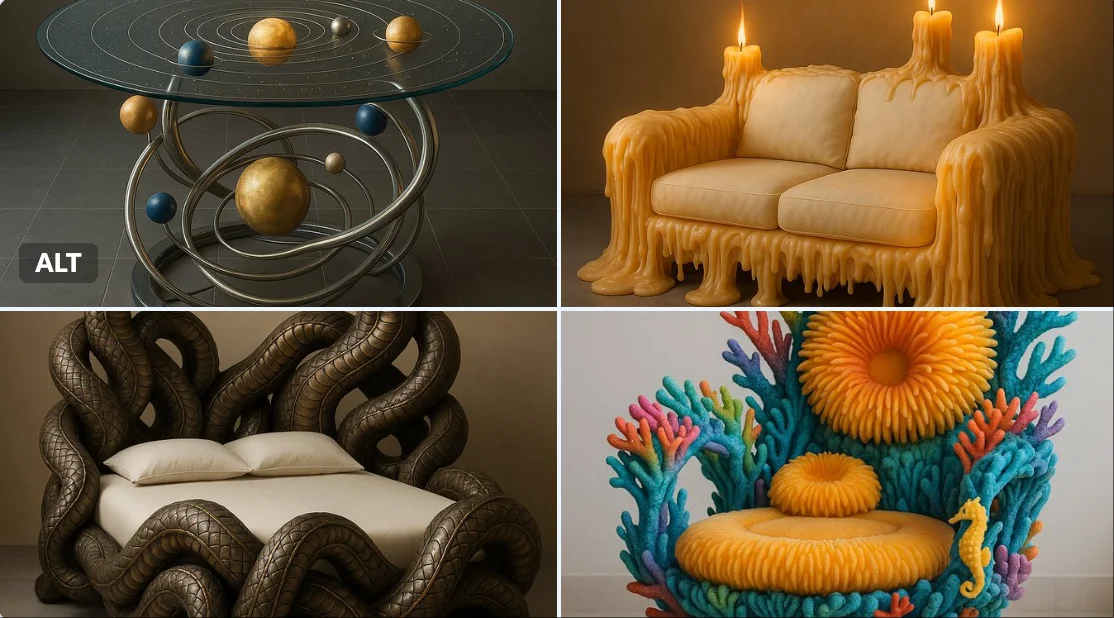 Diseño de muebles escultóricos e imaginativos