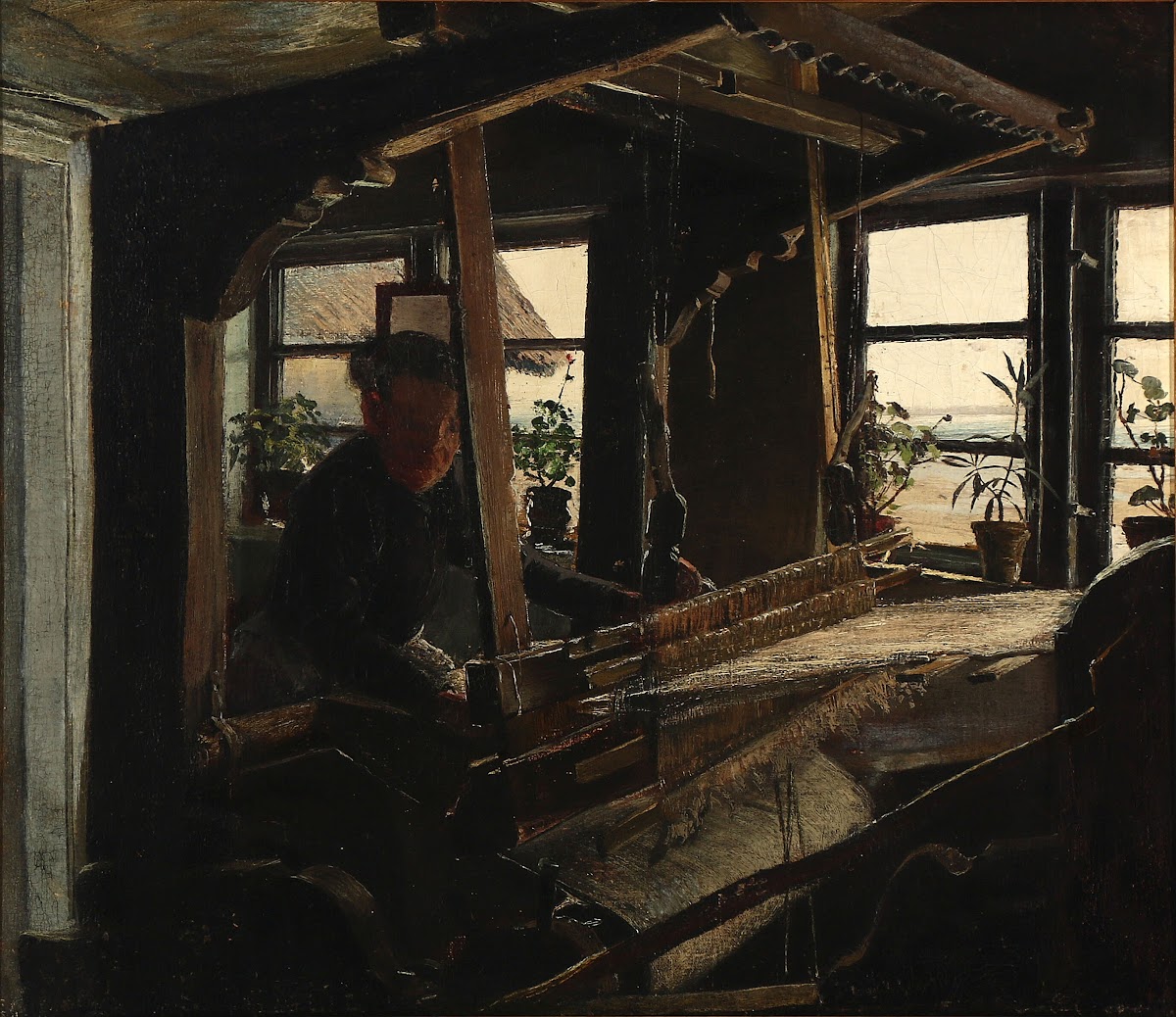 Interiør fra Hanehoved Huse fiskerleje i Melby Sogn 1900