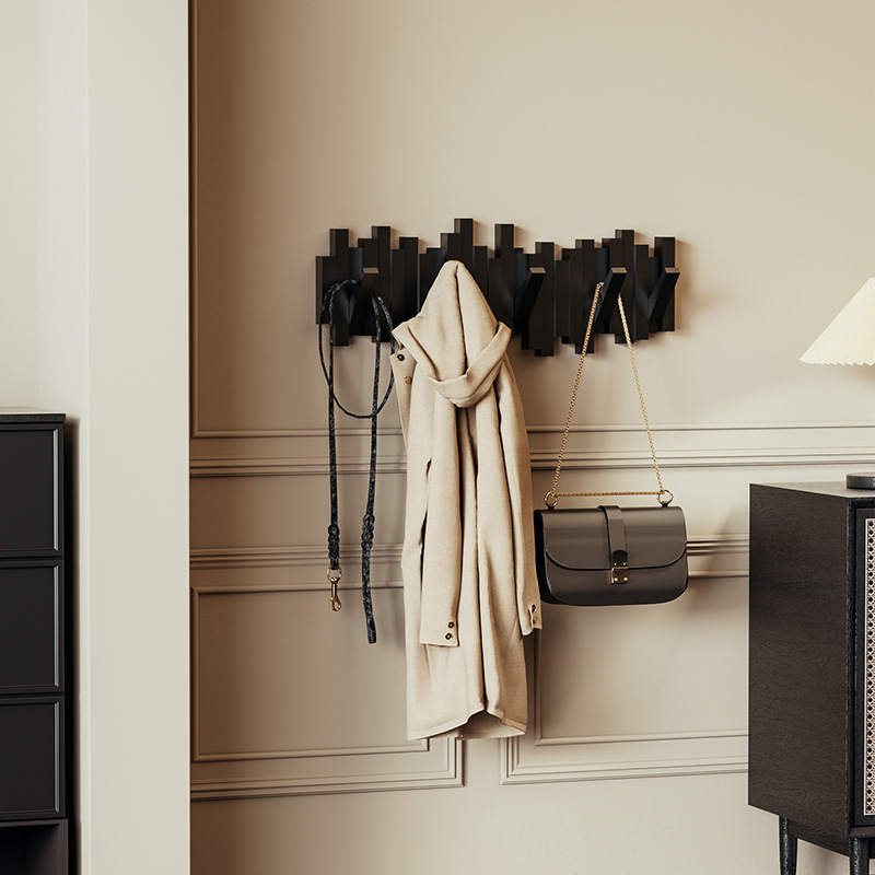 Wall coat rack with piano key design, foldable