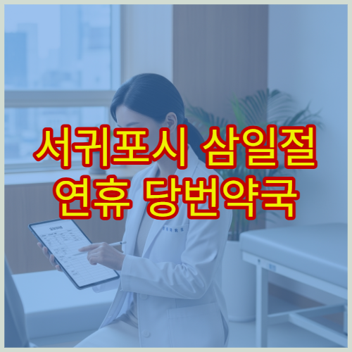서귀포시 삼일절 연휴 당번약국 찾기 대체공휴일 조제 가능 여부 안내